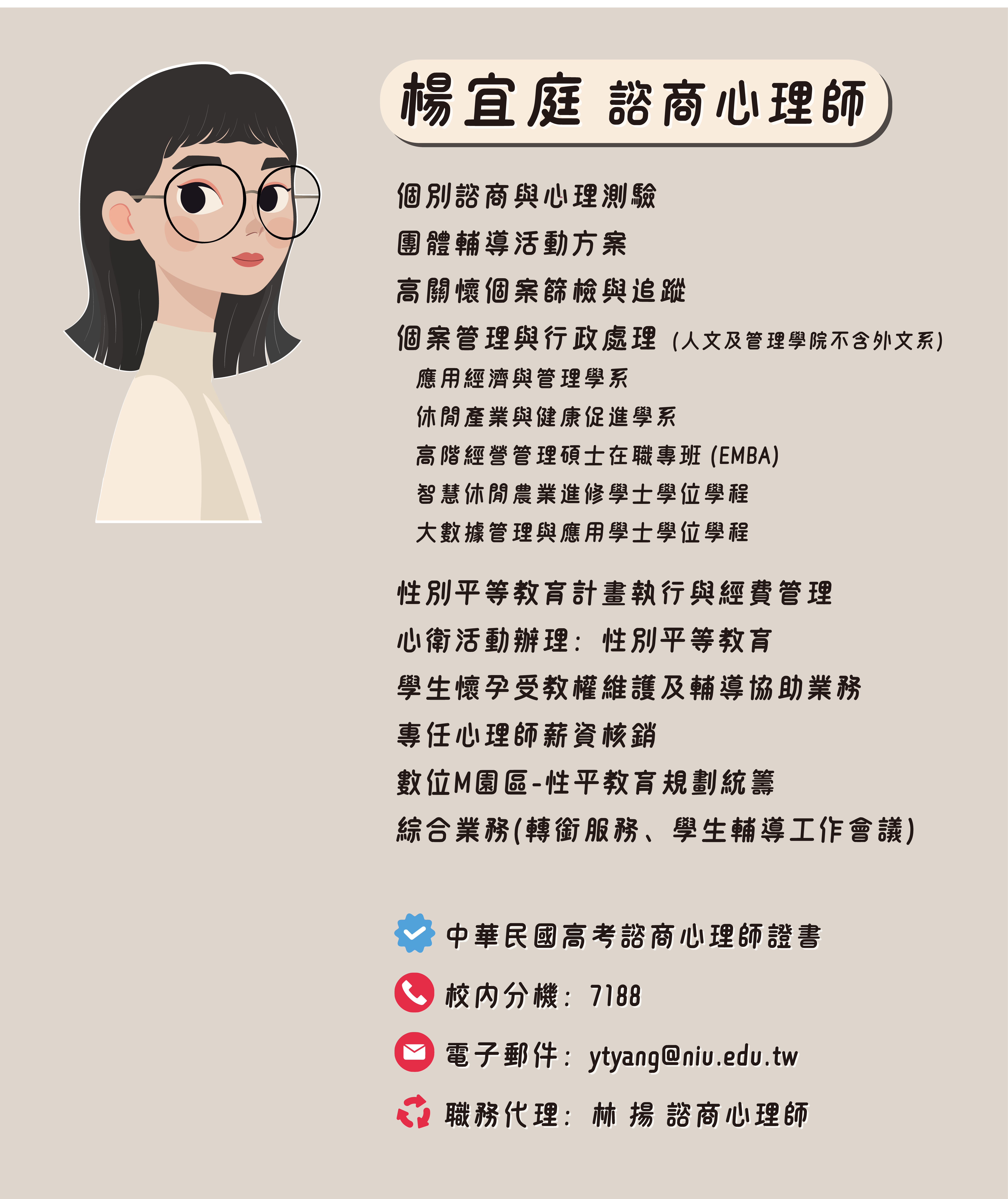 楊宜庭 諮商心理師